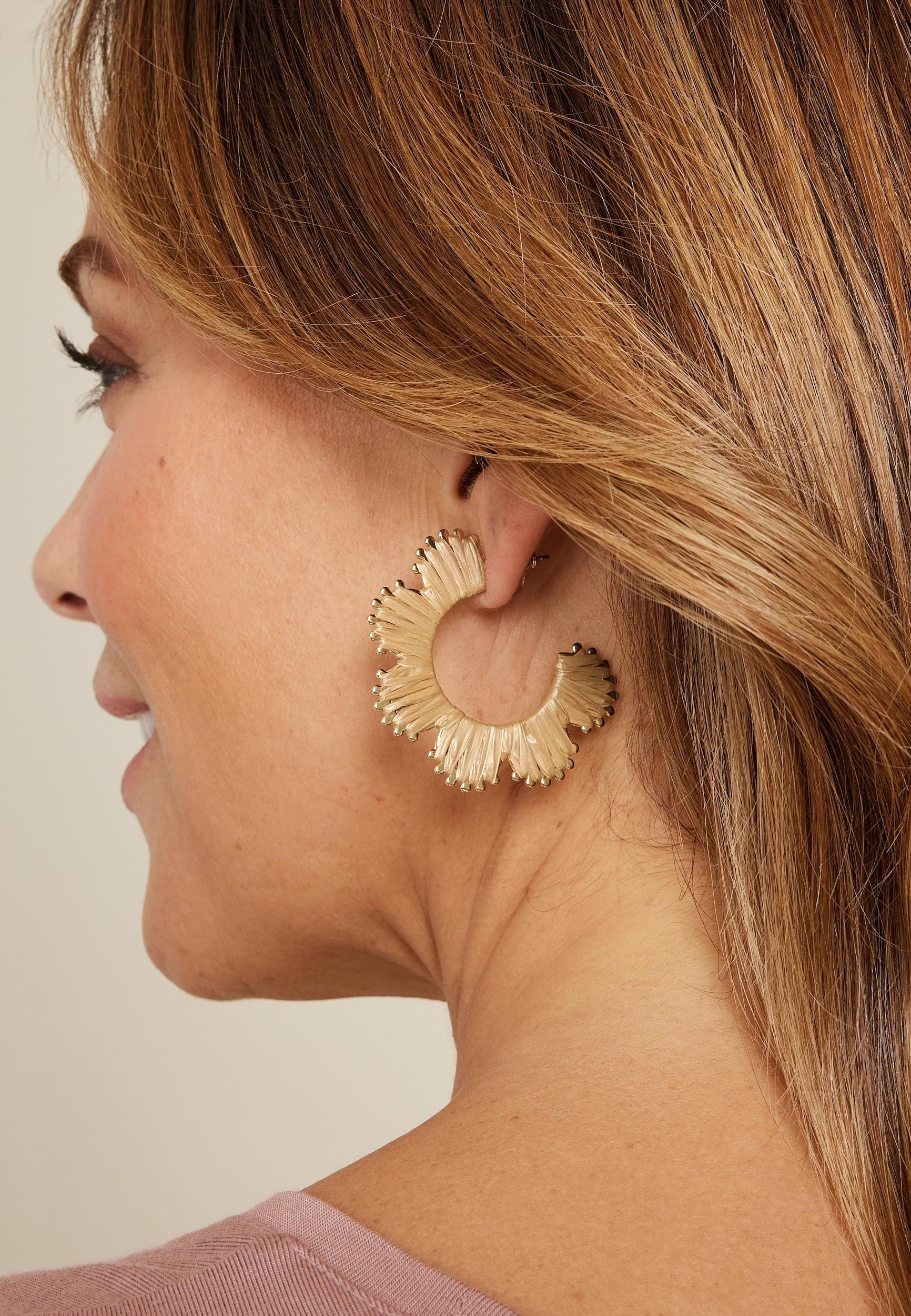 Raffia Floral Drop Earrings Product Image