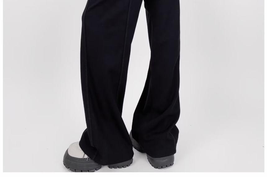 High Waist Plain Wide Leg Sweatpants Product Image