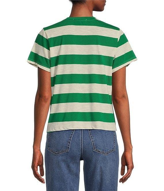 Copper Key Stripe Short Sleeve Boxy T-Shirt Product Image