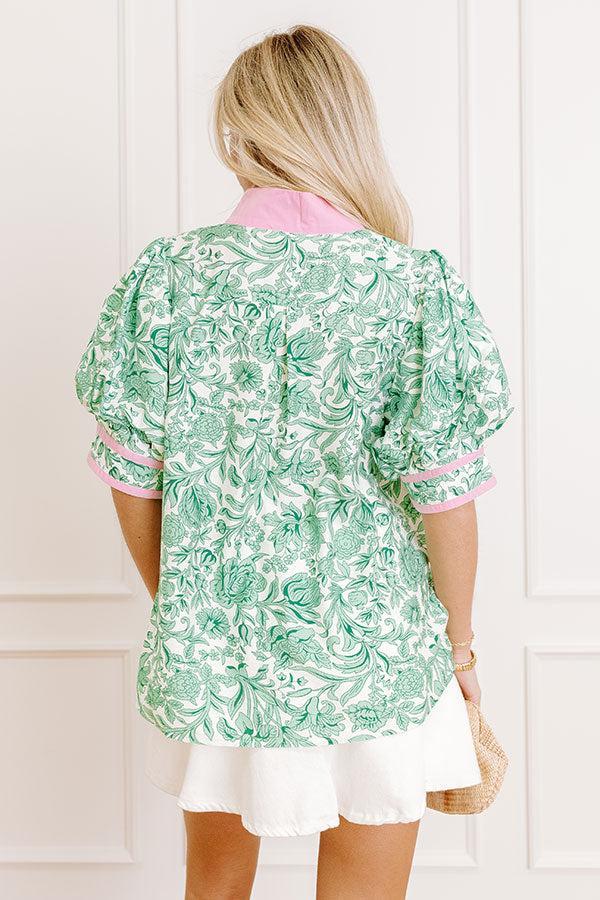 Sonoma Charm Floral Top in Green Product Image