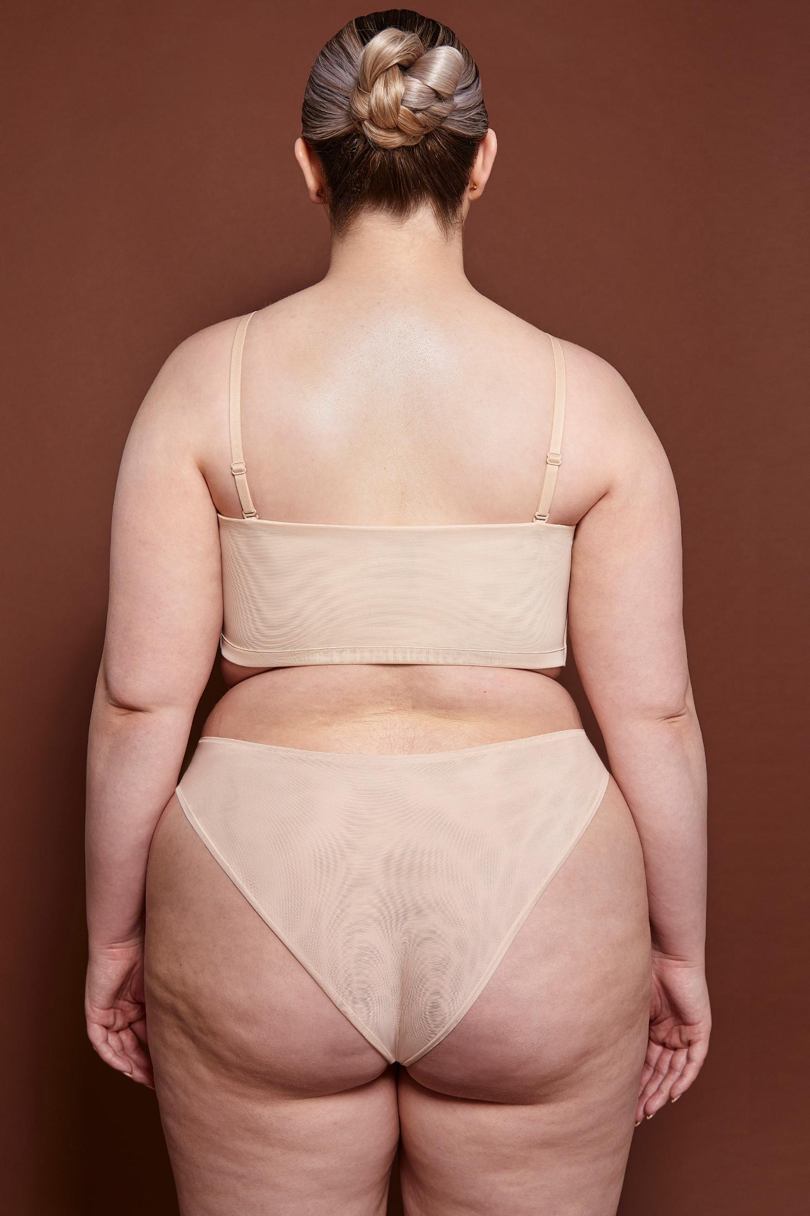 Soft Mesh Bandeau Bra in Beige Product Image