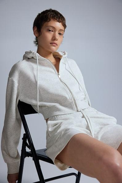 Short Hooded Sweatshirt Jacket Product Image