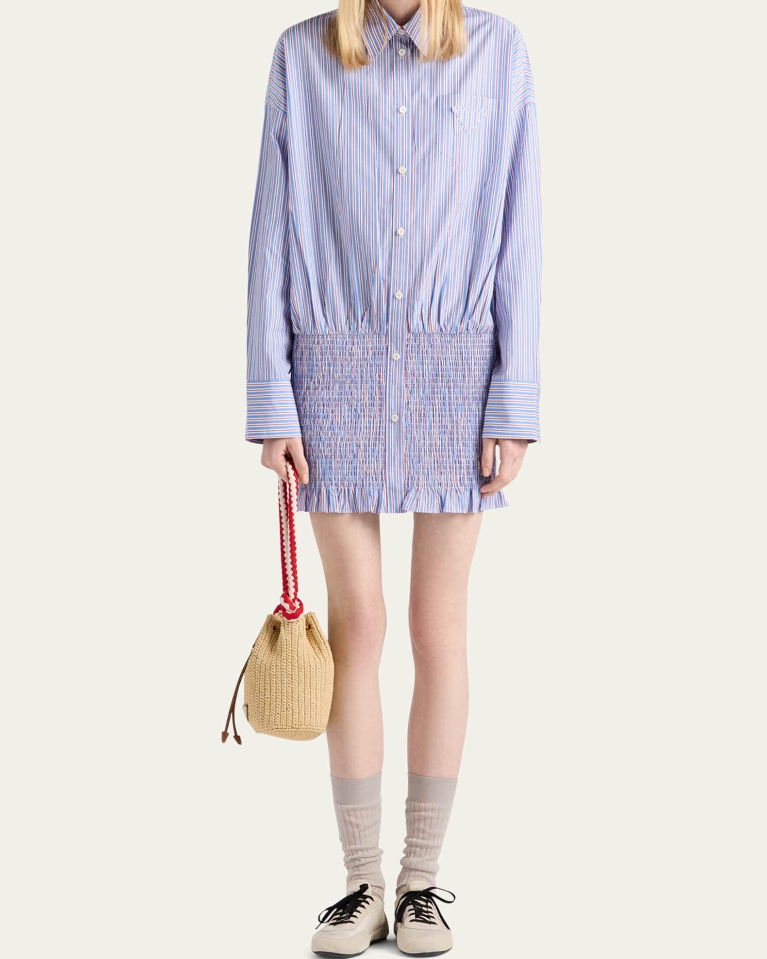 Stripe Smocked Poplin Shirt Product Image