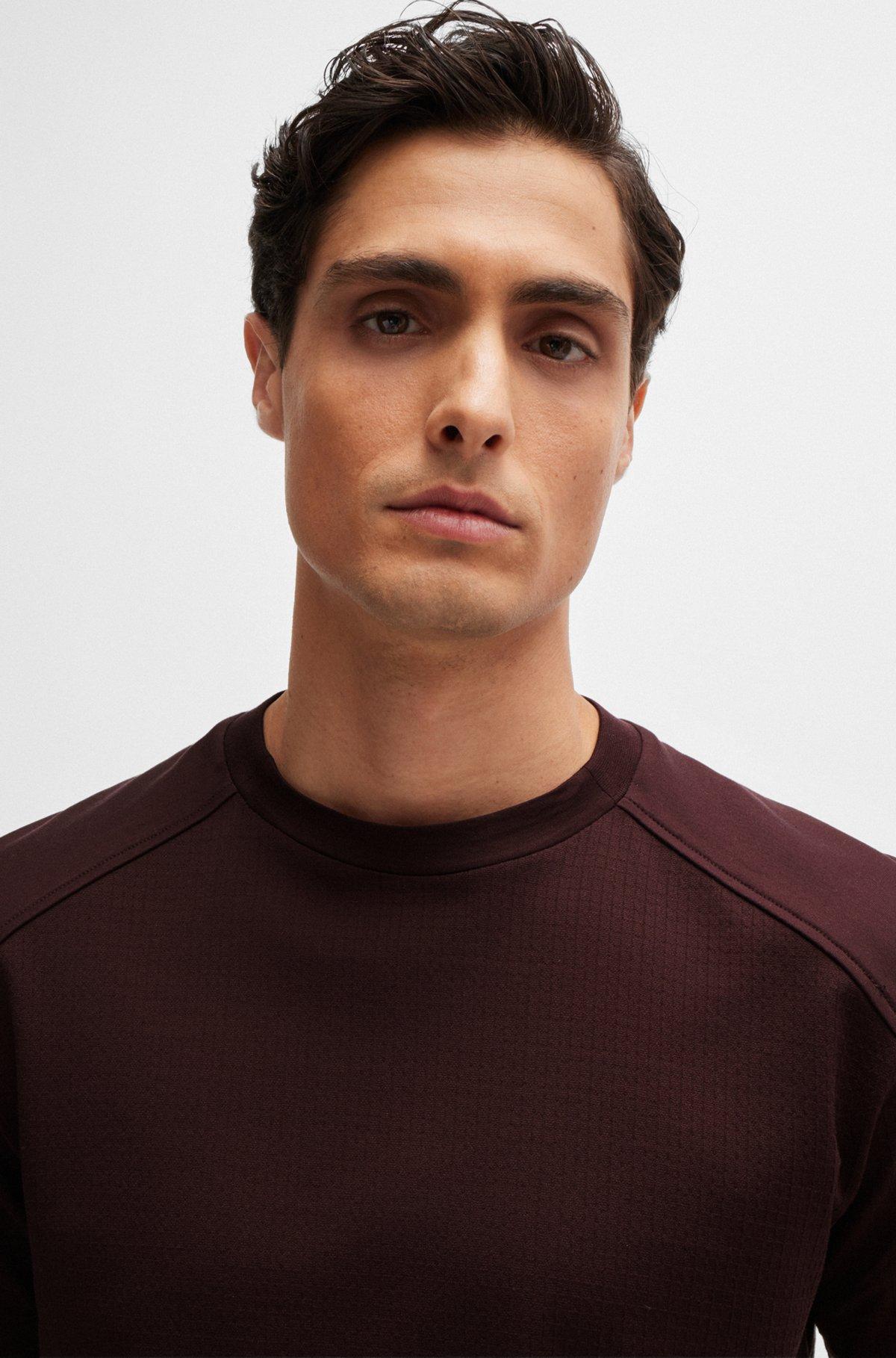 Cotton-ripstop regular-fit T-shirt with plain trims Product Image