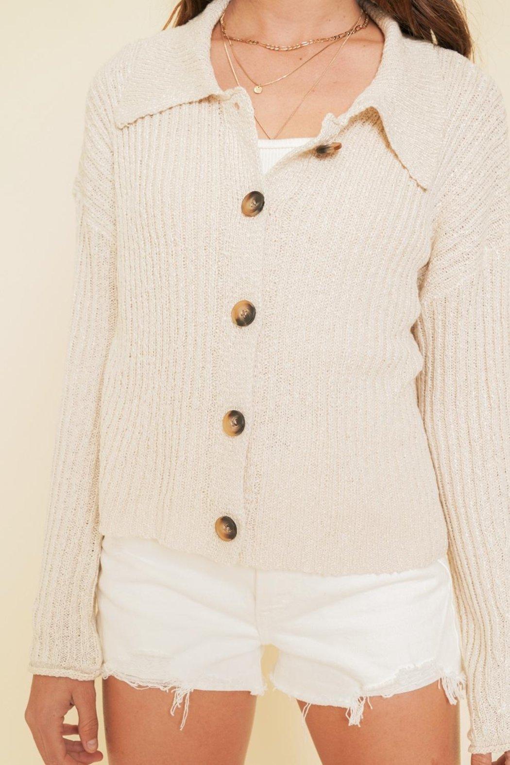 Ecru Crop Cardigan Product Image