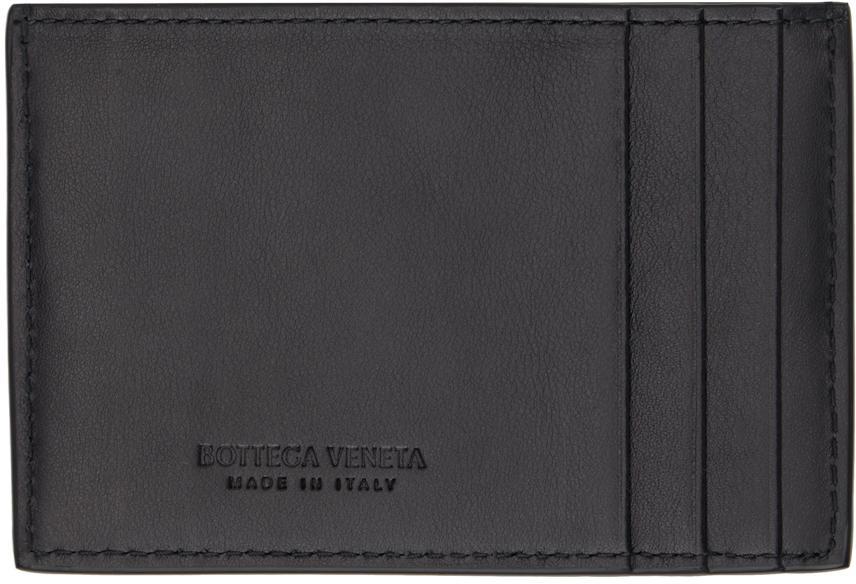 BOTTEGA VENETA Black Cassette Card Holder In 1212-bl-wh Product Image