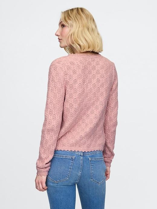 CashSoft Pointelle Cardigan Product Image