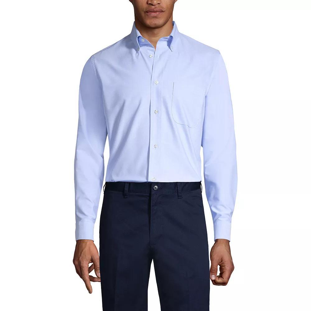 Men's Lands' End School Uniform Long Sleeve Solid Oxford Dress Shirt,  Product Image
