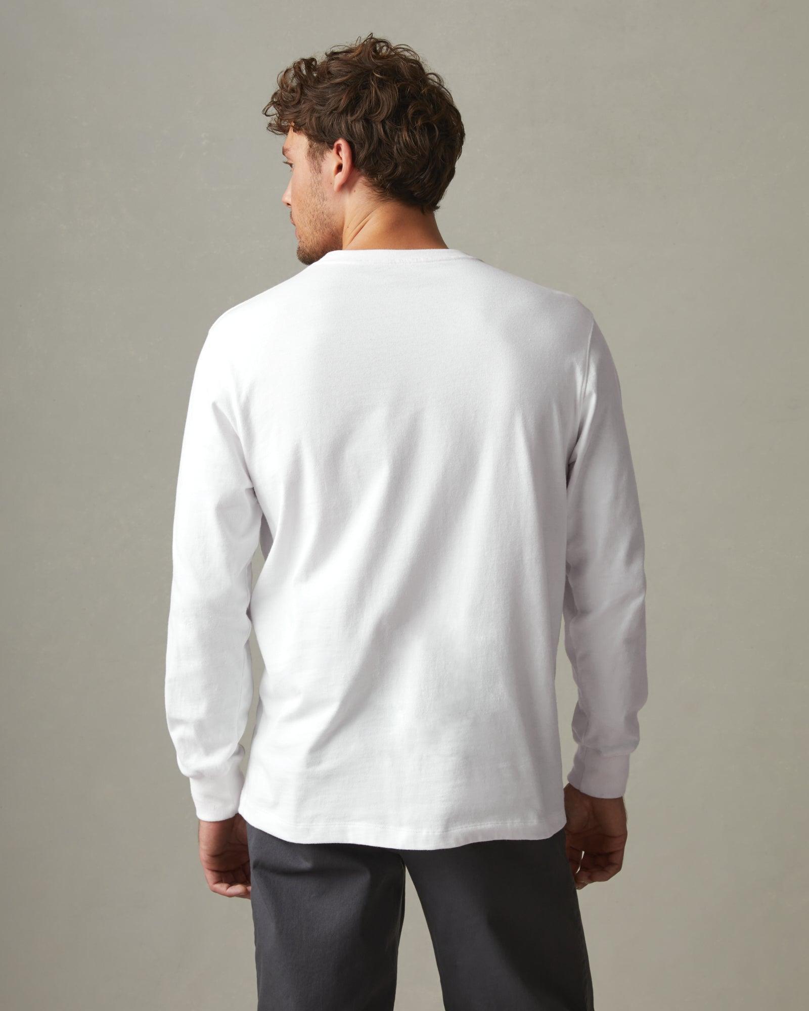 Heavyweight Pocket Tee Long Sleeve - White Male Product Image