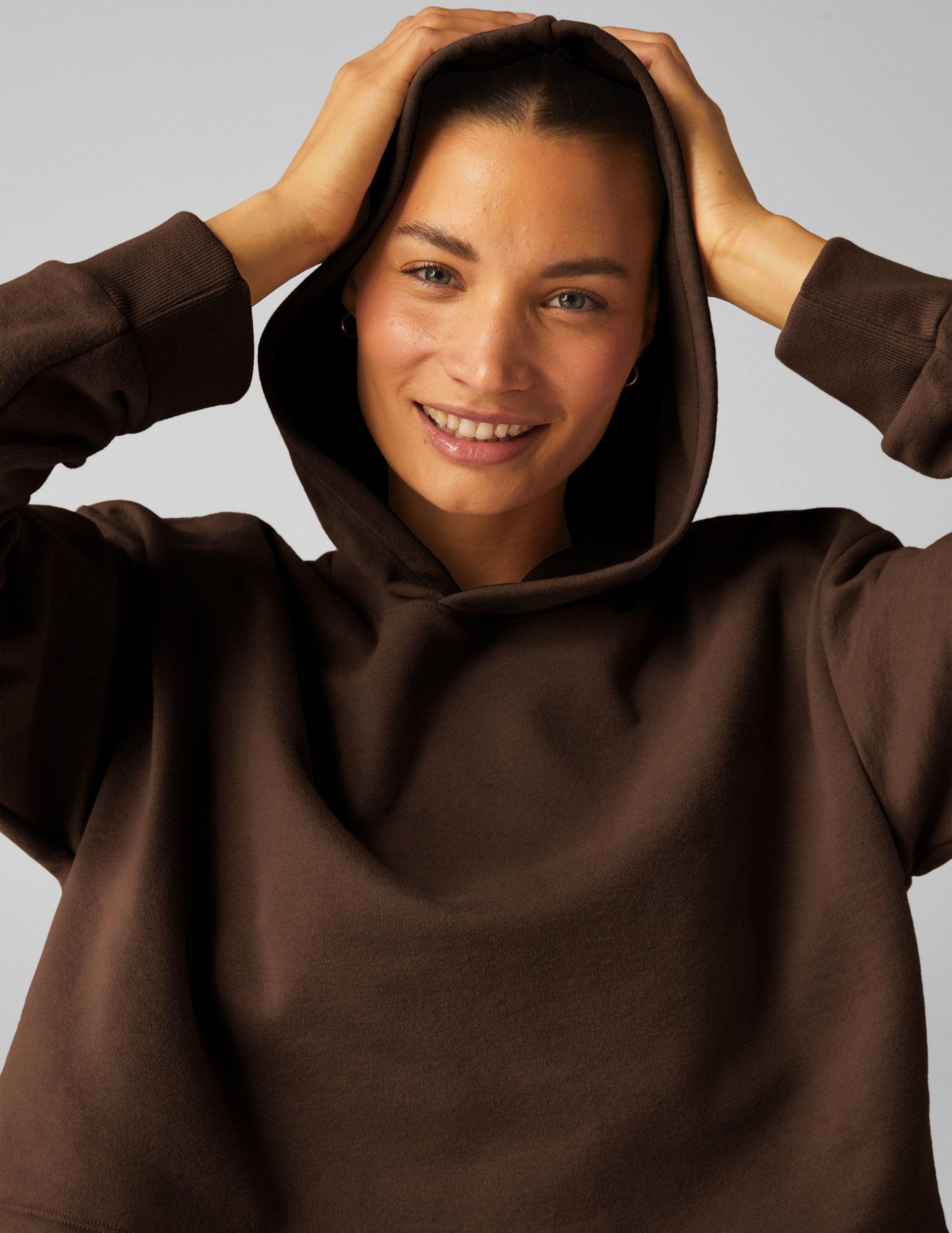 LuxeFleece Happiness Cropped Hoodie Product Image