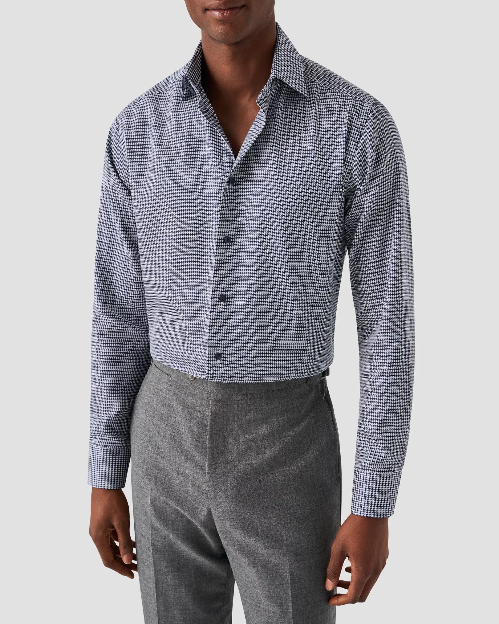 Eton Houndstooth Print Signature Twill Shirt Product Image