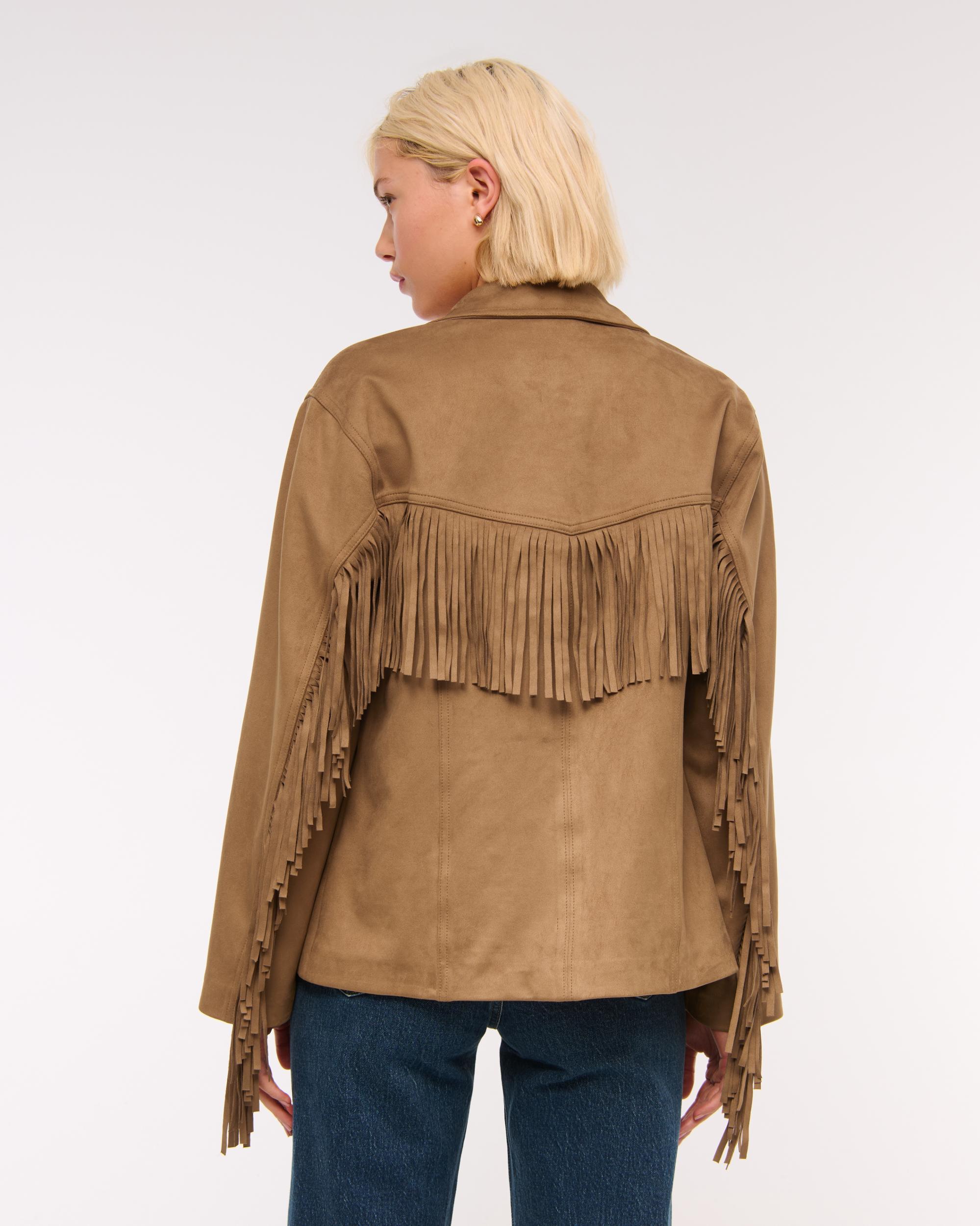 Vegan Suede Fringe Jacket Product Image
