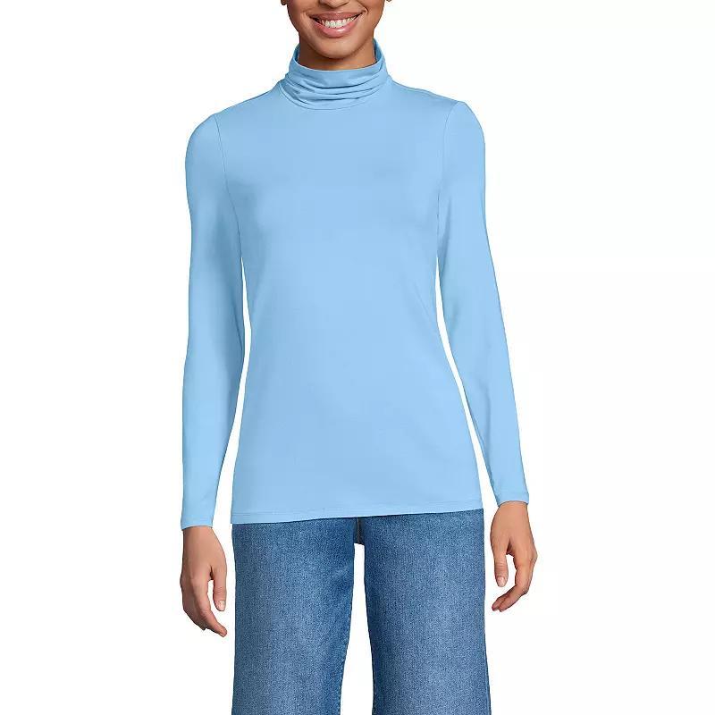 Petite Lands' End Lightweight Fitted Long Sleeve Turtleneck, Women's,  Product Image