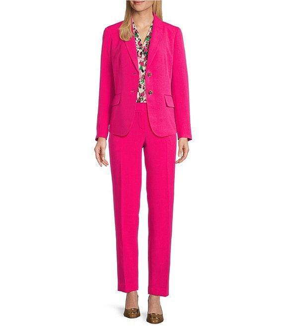 Kasper Stretch Crepe Fly Front Slim Pants Product Image