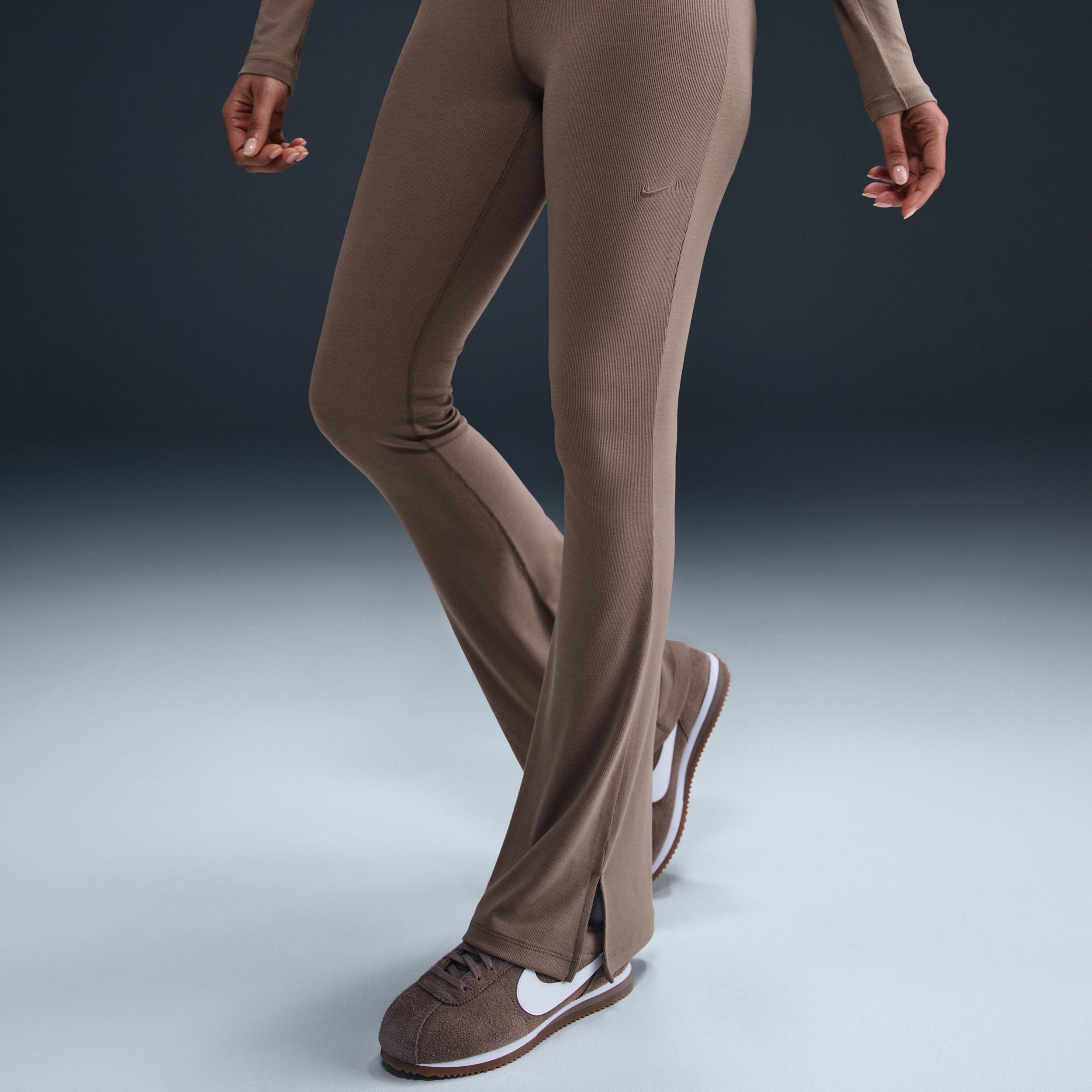 Women's Nike Sportswear Chill Knit Tight Mini-Rib Flared Leggings Product Image