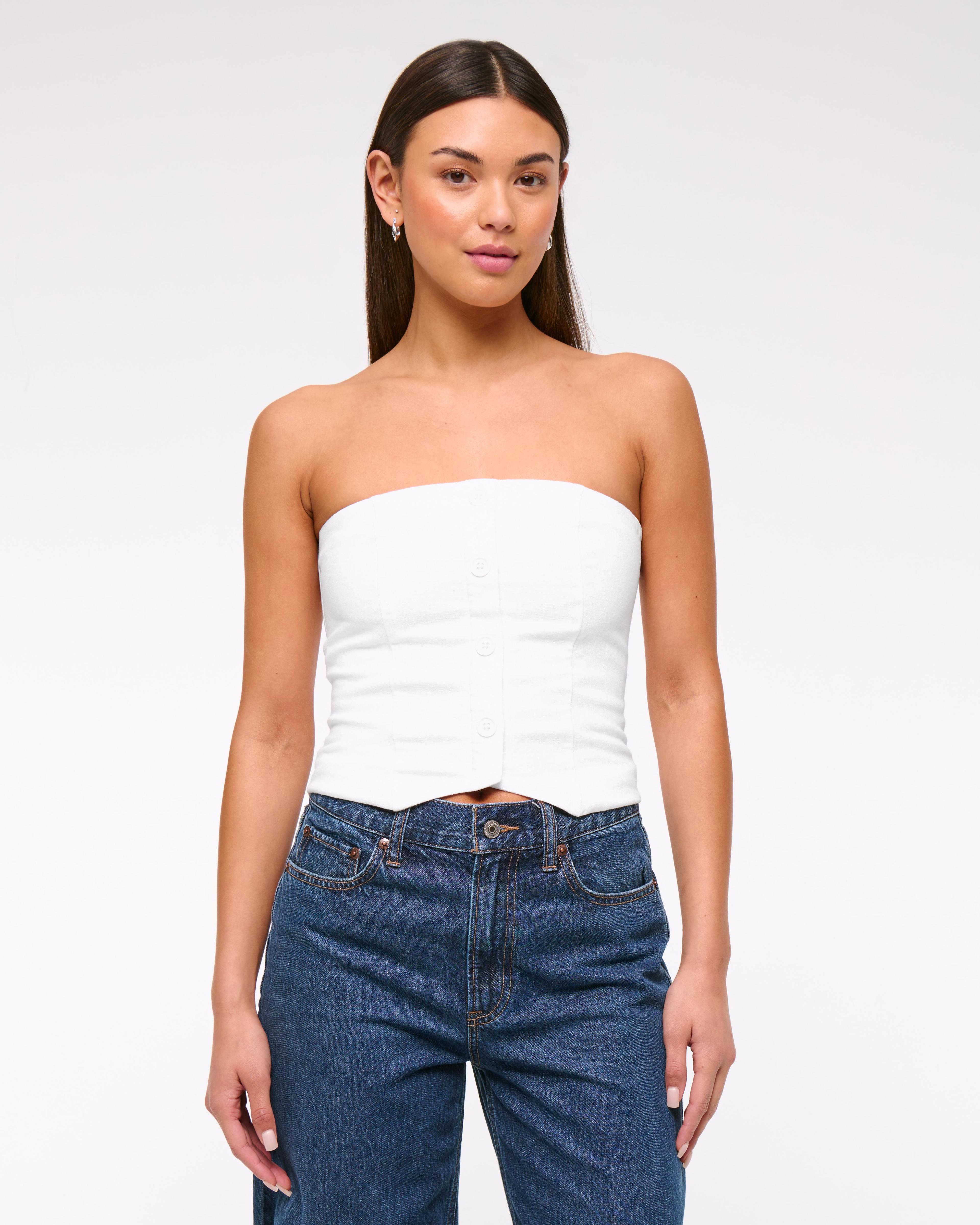 Strapless Cropped Vest Top Product Image