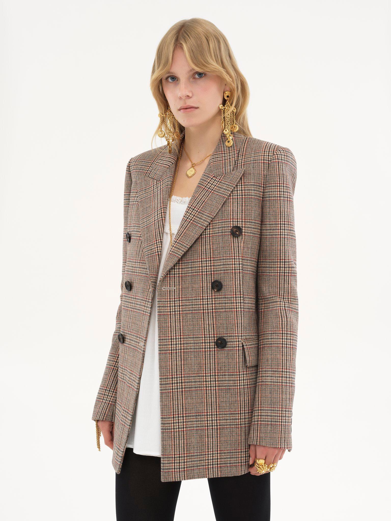Tailored jacket in Prince of Wales wool Product Image
