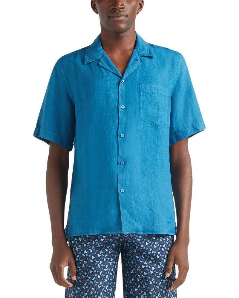 Vilebrequin Men's Linen Solid Bowling Shirt Product Image