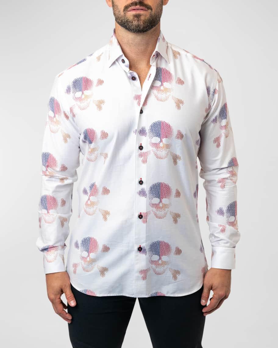 Mens Fibonacci Skull Matrix Dress Shirt Product Image