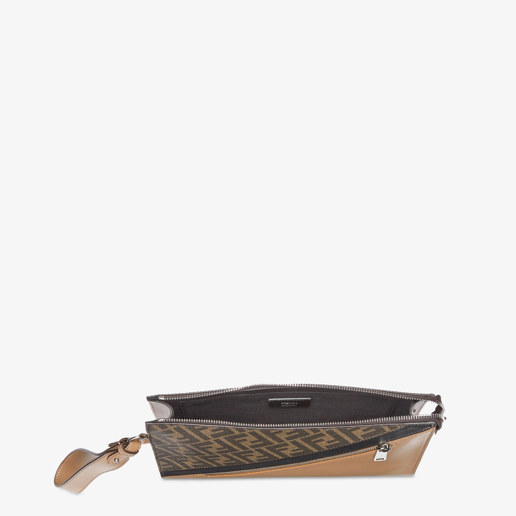 Fendi Diagonal Flat PouchMulticolor leather pouch Product Image