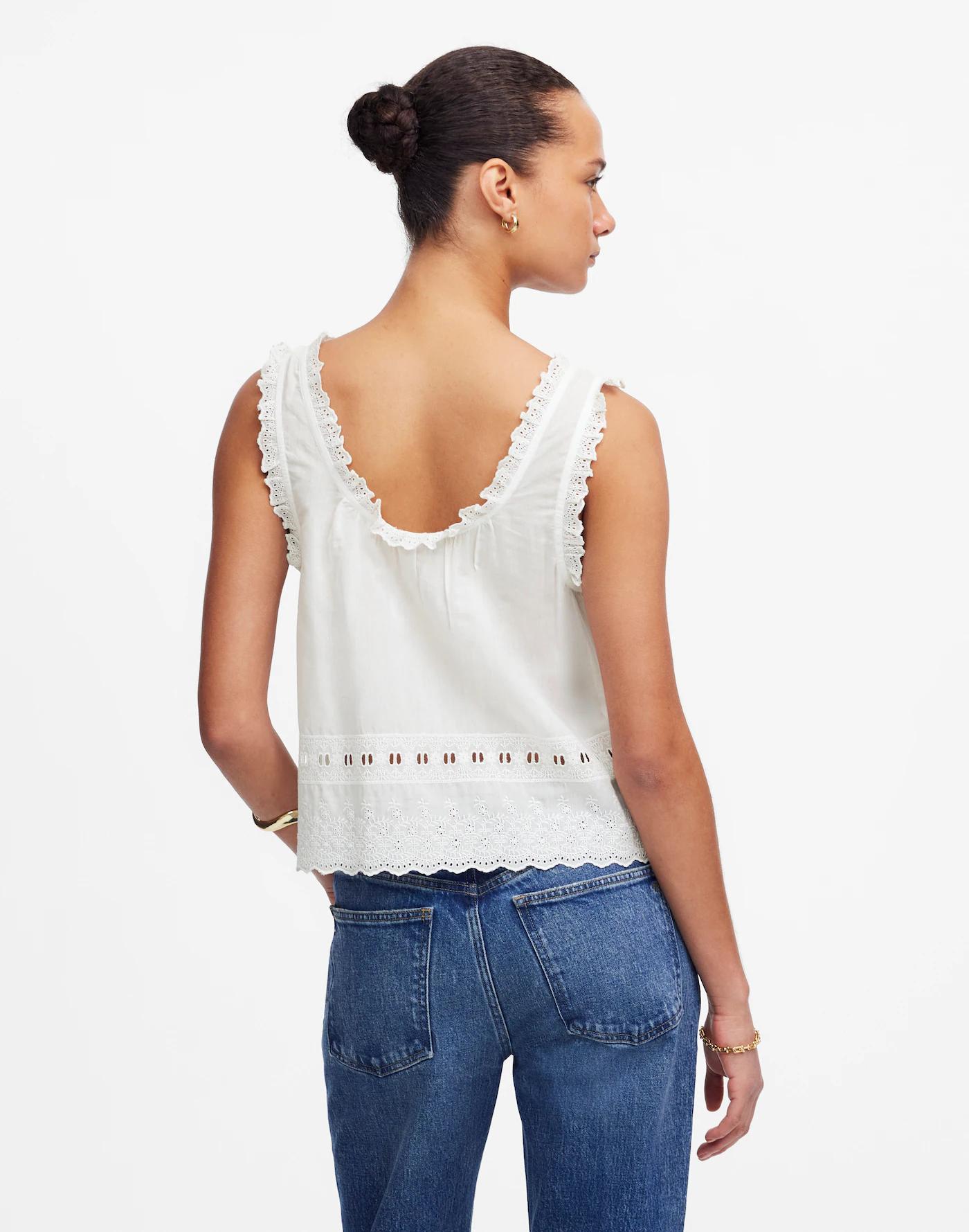 Embroidered Scalloped Tank Product Image