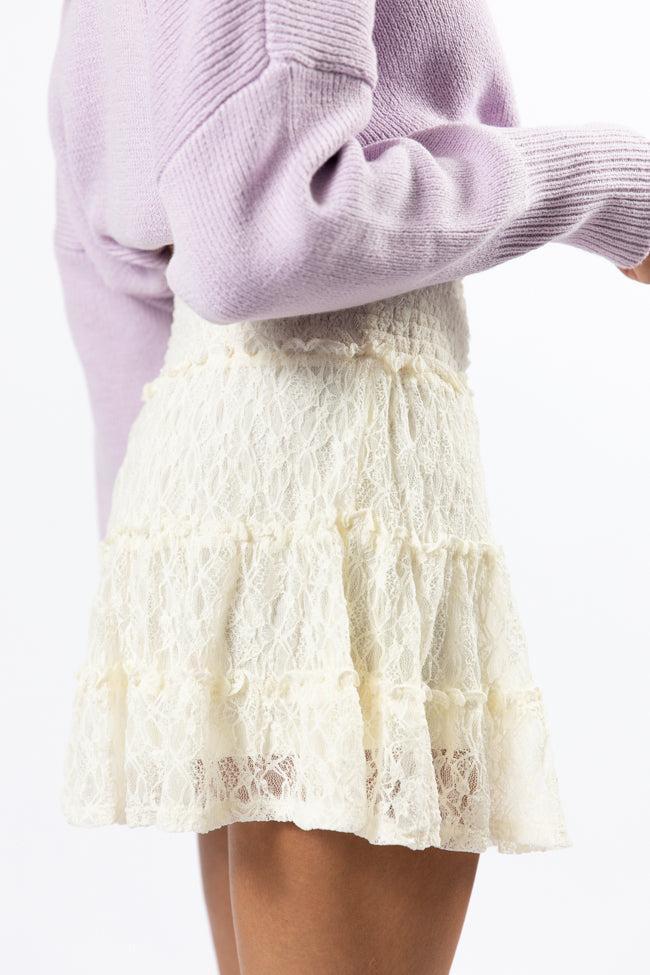 Through The Garden Cream Lace Mini Skort Product Image