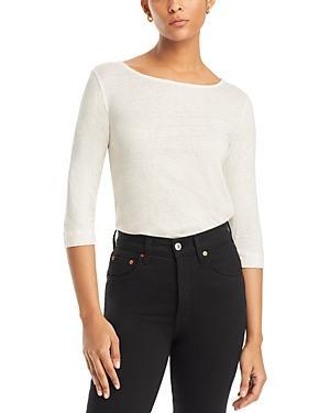 Majestic Filatures Linen Blend Boat Neck Top Product Image