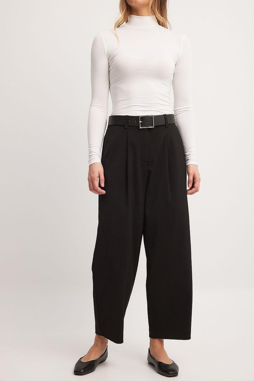 Tapered High Waist Suit Pants Product Image