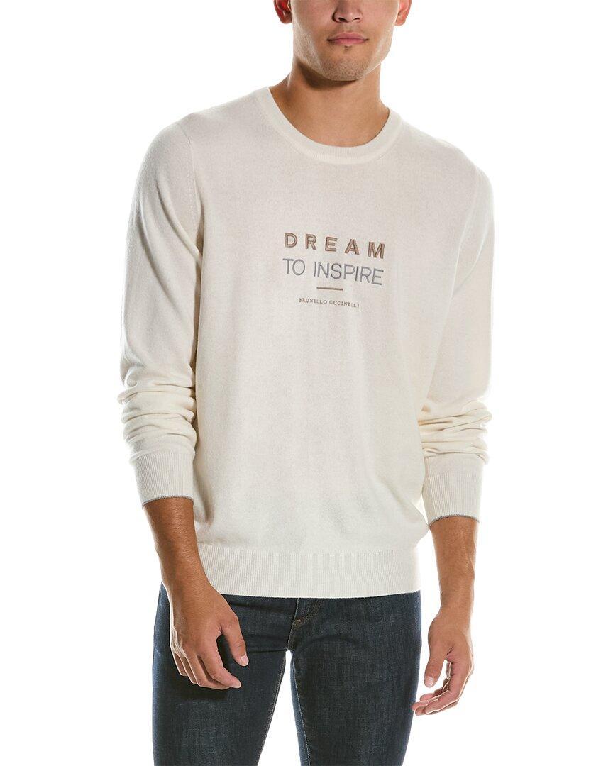 Cashmere Crewneck Sweater In Beige Product Image