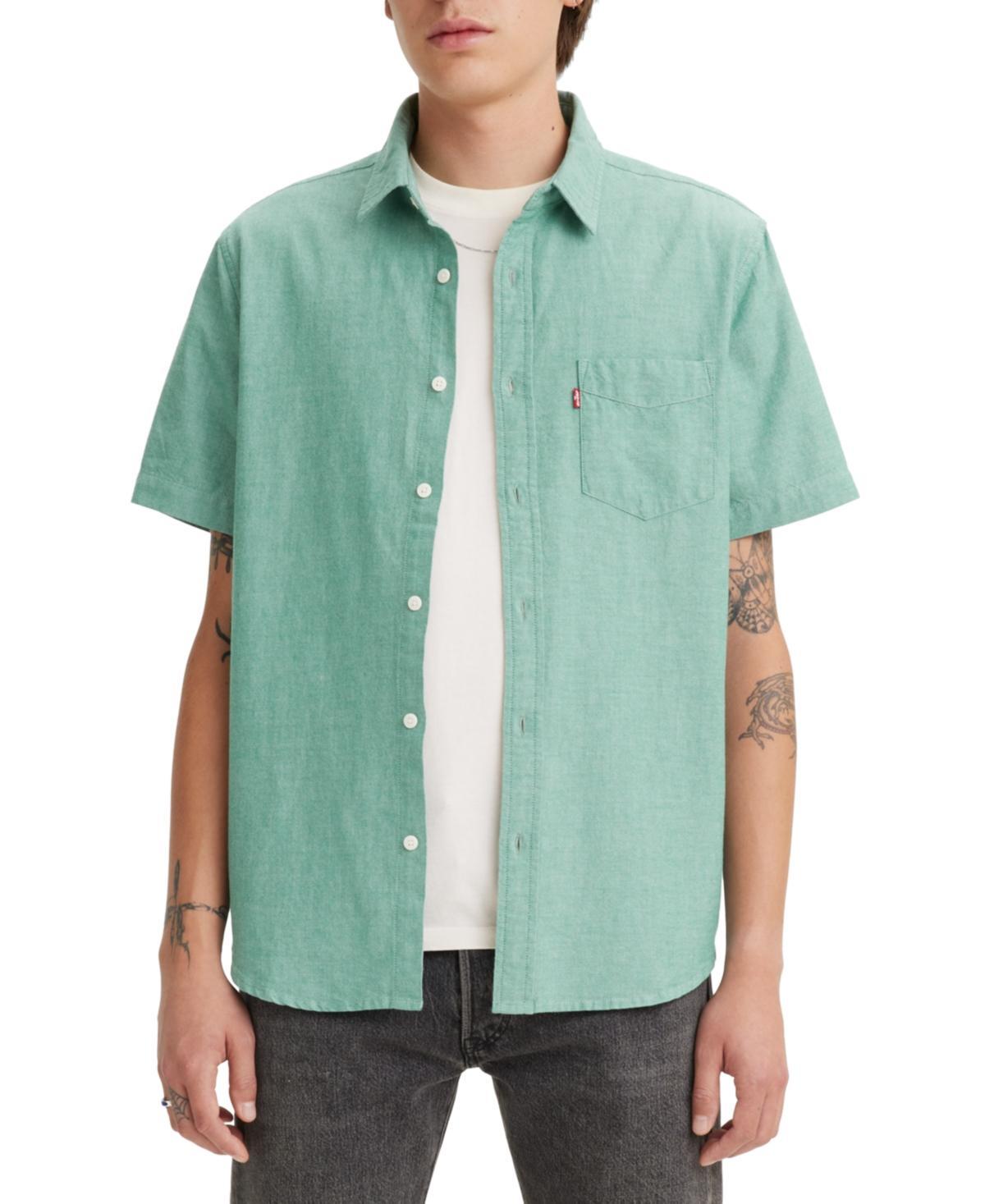 Men's Levi's® Classic Standard Fit Short Sleeve Shirt, Size: Small, Deja Vu Blue Product Image