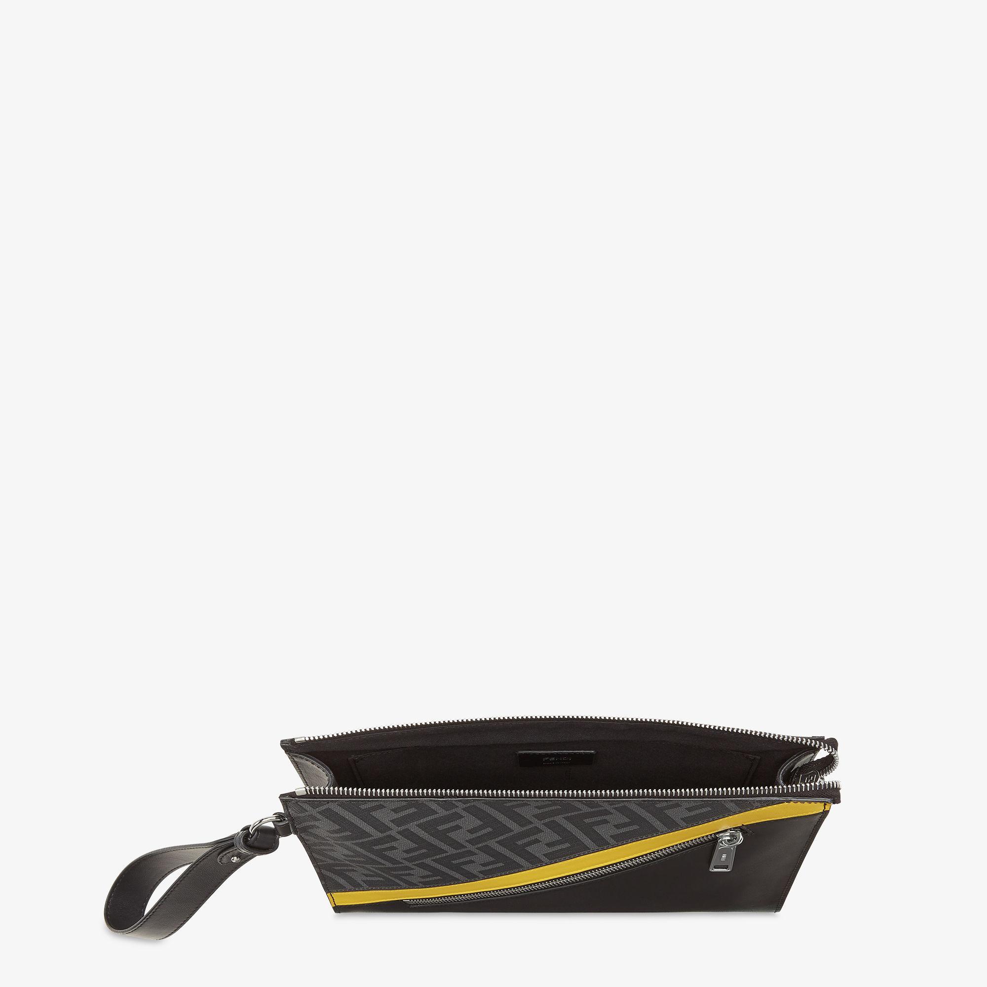 Fendi Diagonal ClutchGray fabric pouch Product Image