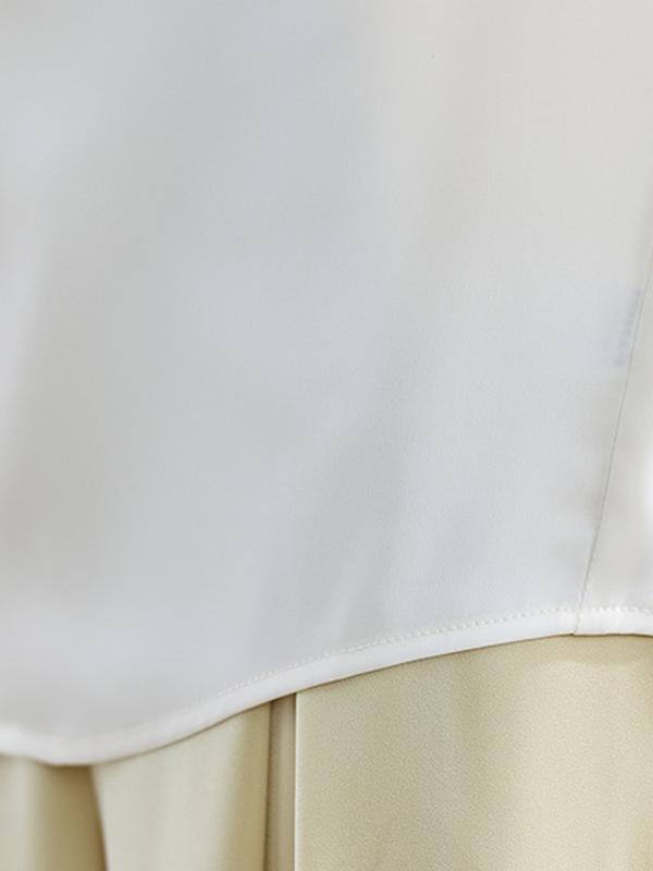 Loose Raglan Sleeve Solid Color Split-Joint Lapel Blouses&Shirts Tops Product Image