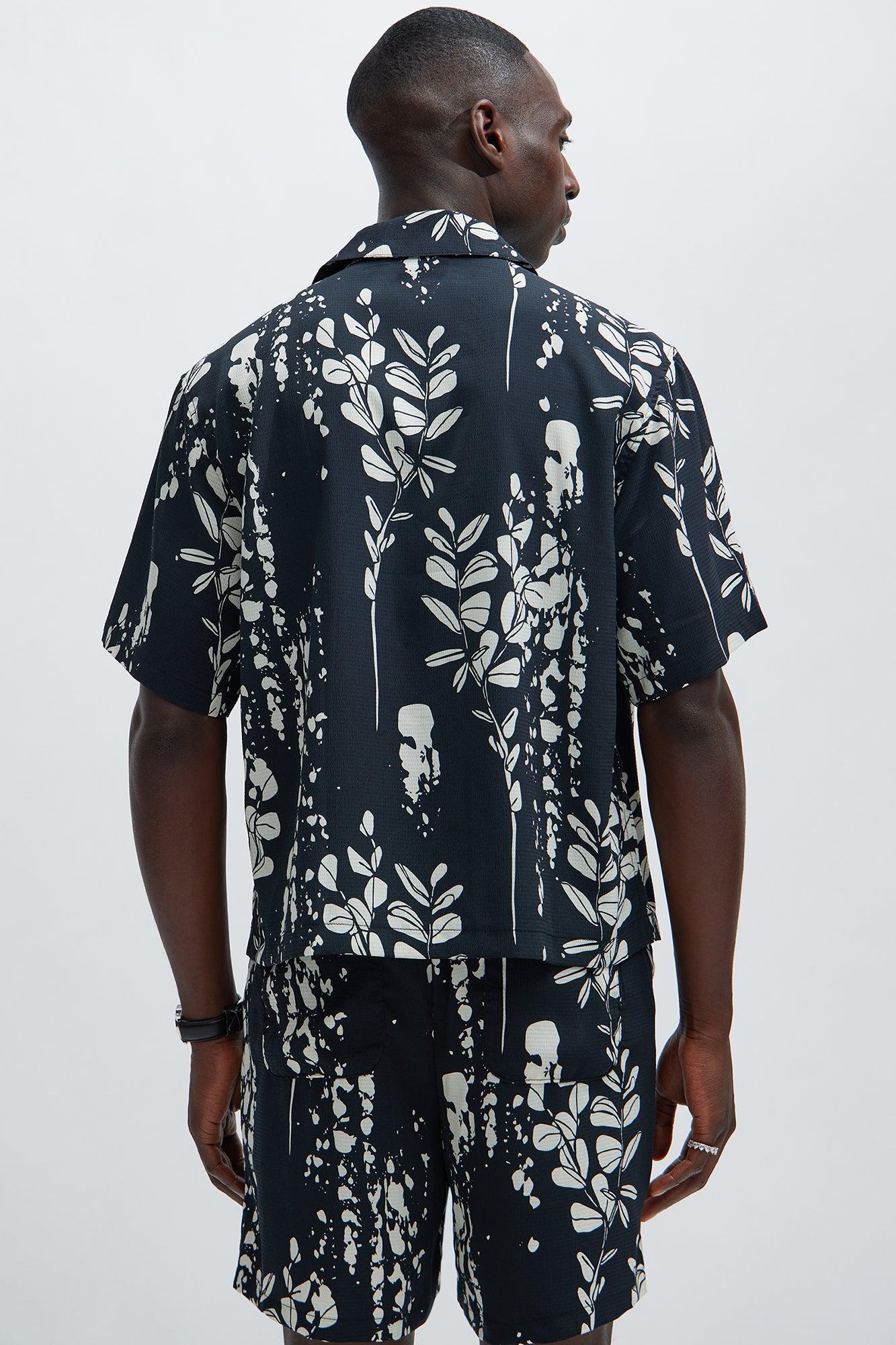 Dark Flor Textured Shirt - Black/combo Product Image