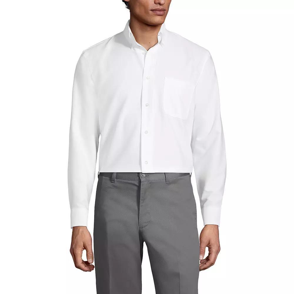 Men's Tall Lands' End School Uniform Long Sleeve Solid Oxford Dress Shirt,  Product Image