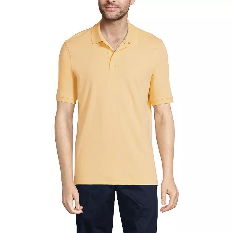 Men's Lands' End Short Sleeve Interlock Polo Shirt, Size: Large, Orange Spice Product Image