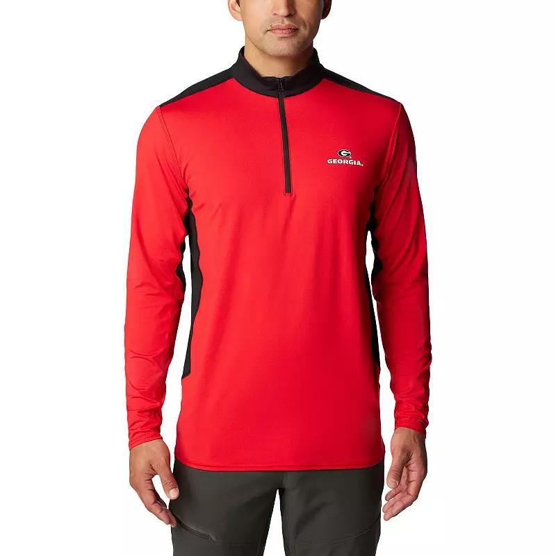 Men's Columbia Red Georgia Bulldogs Tech Trail™ Omni-Shade Quarter-Zip Top,  Product Image