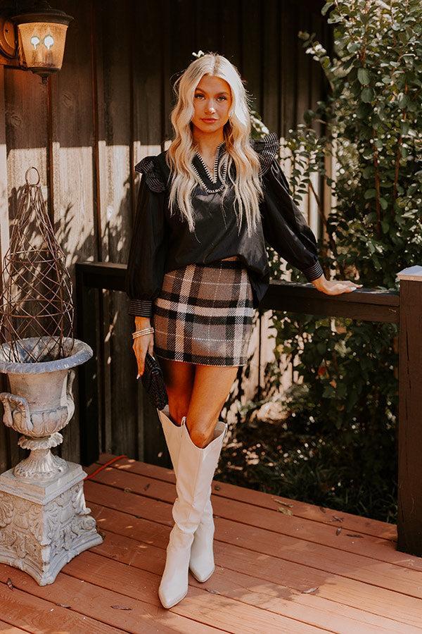 Chic Moment Ruffle Top in Black Product Image