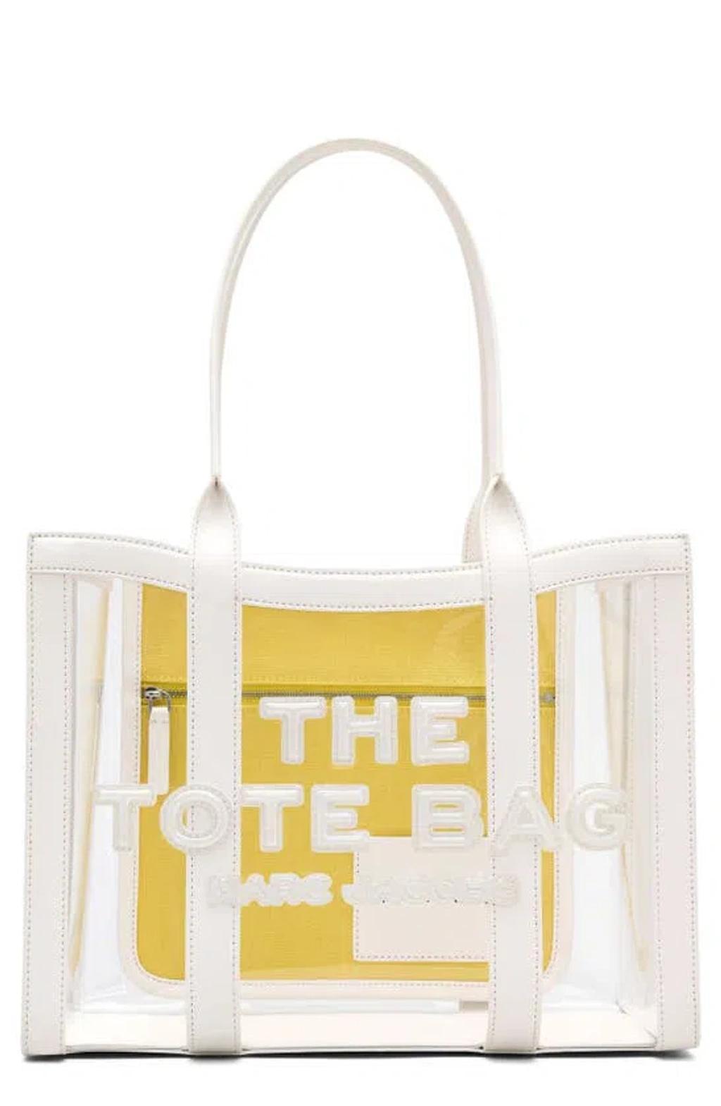 MARC JACOBS The Clear Medium Tote Tasche In Bianco Chiari E Naturali Product Image