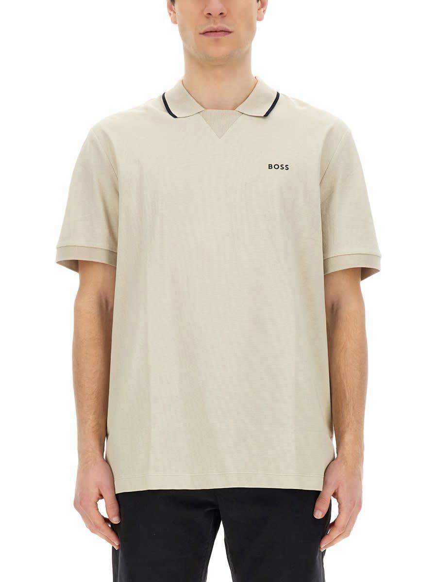 HUGO BOSS Boss Polo With Logo In Grey Product Image