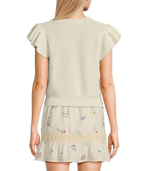 Sadie & Sage Ruffle Cap Sleeve Sweater Top Product Image