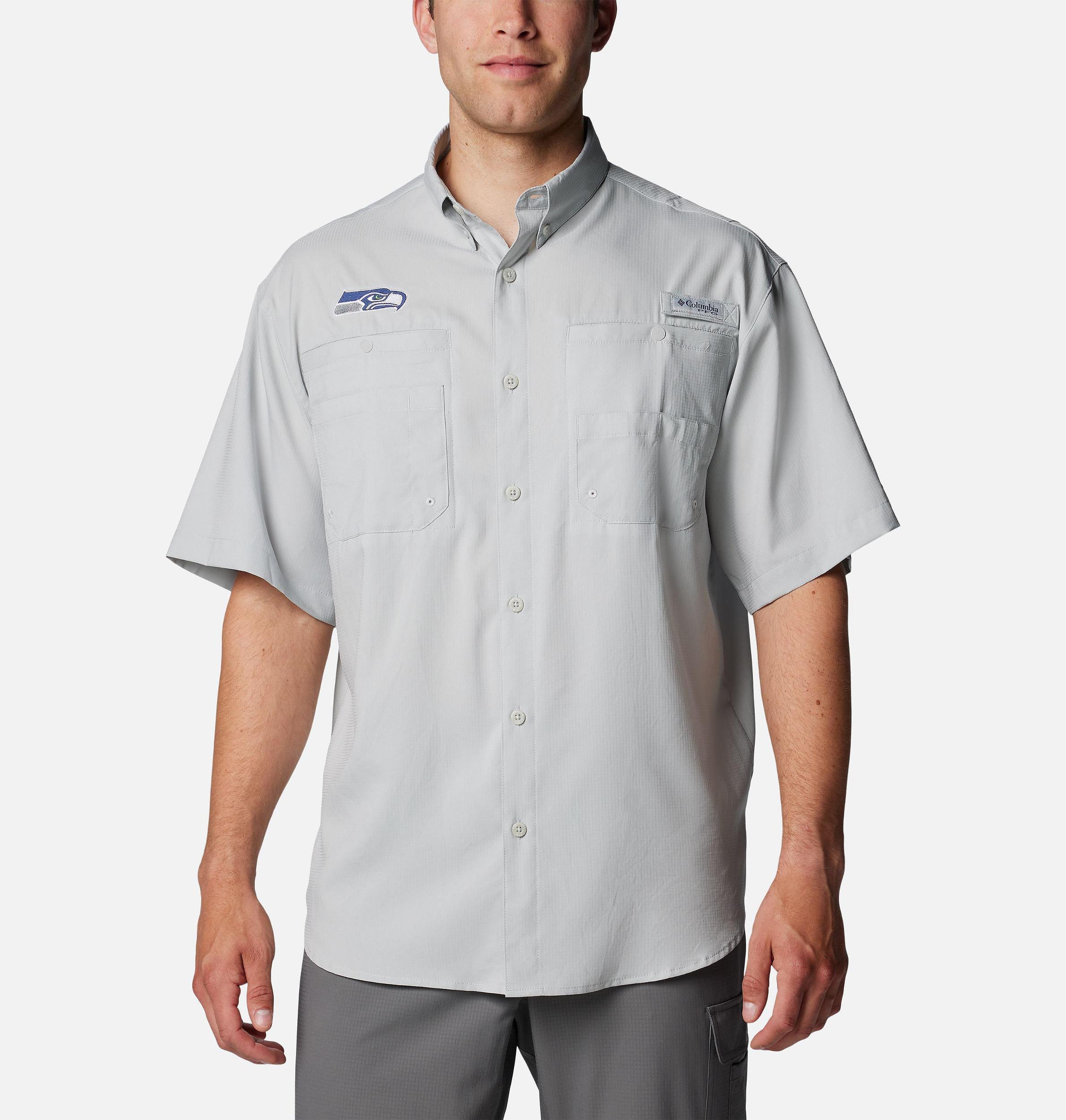 Columbia Mens PFG Tamiami Short Sleeve Shirt - Seattle Seahawks- Product Image