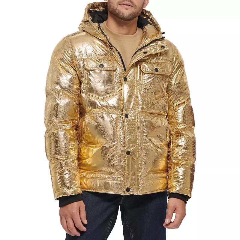 Men's Levi's® Heavyweight Hooded Puffer Jacket, Size: Medium, Gold Bandana Product Image