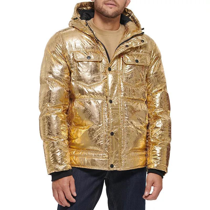 Men's Levi's® Heavyweight Hooded Puffer Jacket, Size: Medium, Gold Bandana Product Image