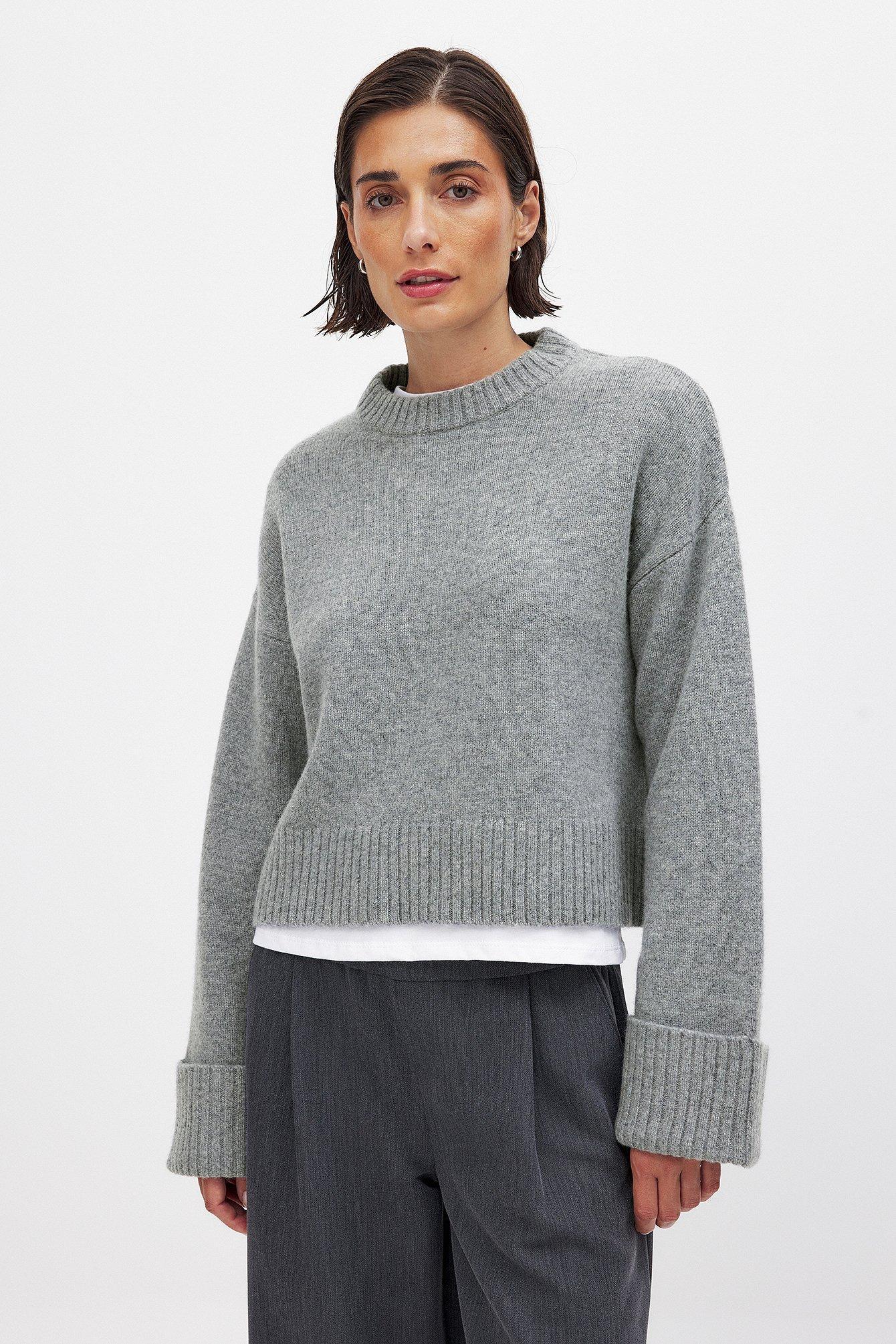 Wool Folded Sleeve Sweater Product Image