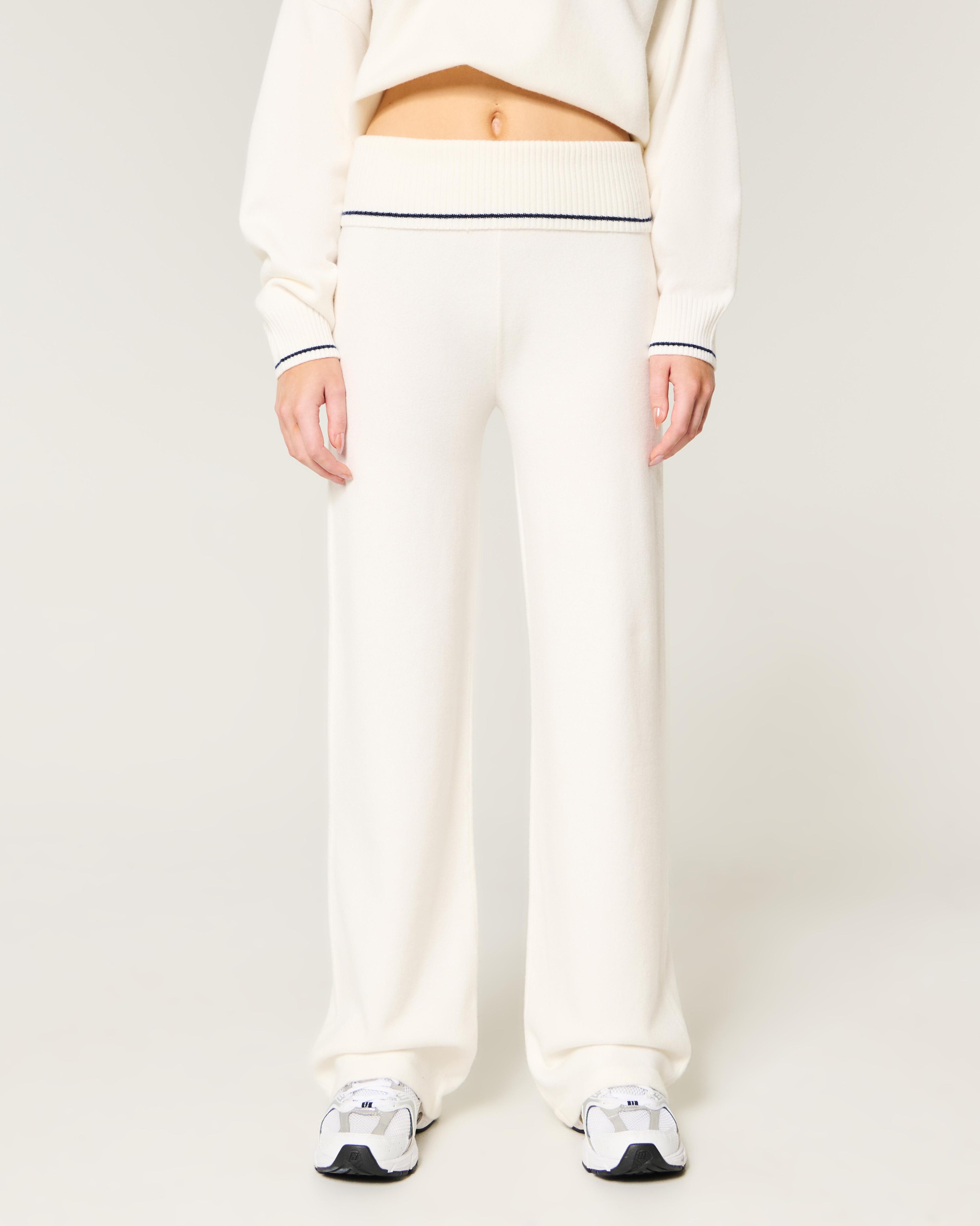 Gilly Hicks Sweater-Knit Straight Pants Product Image