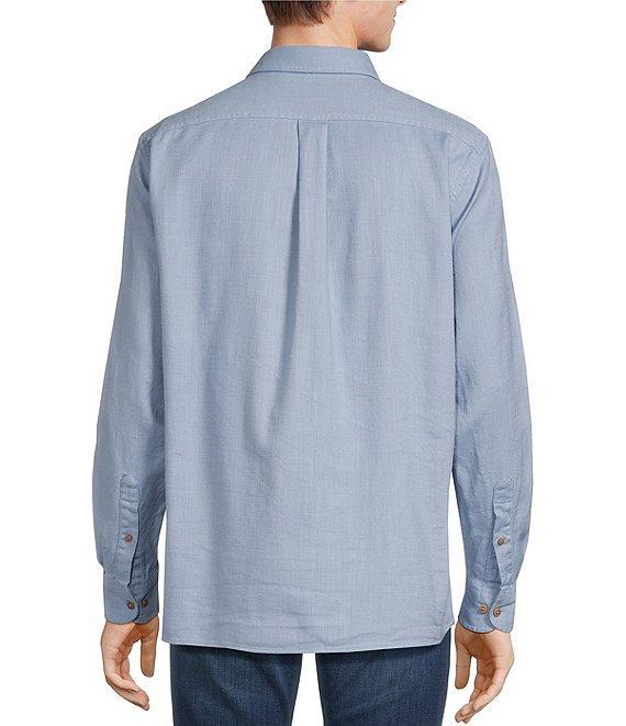 Rowm Long Sleeve Solid Slub Button Front Woven Shirt Product Image