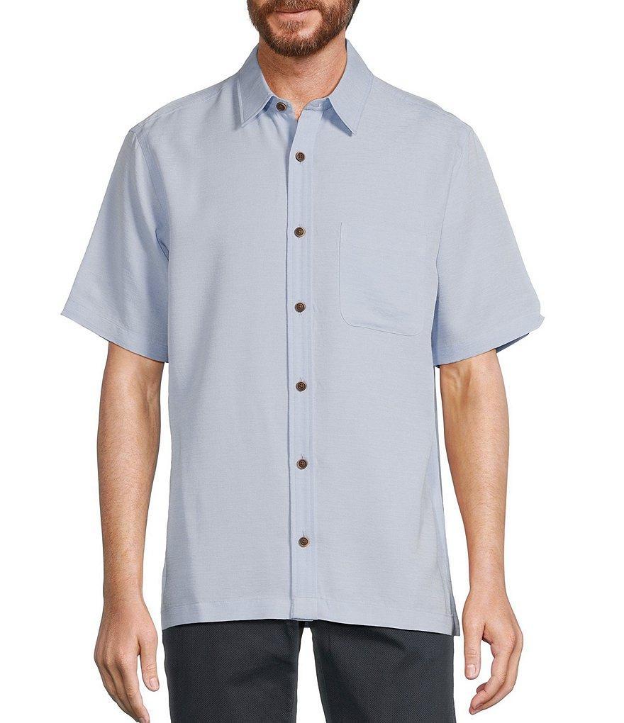 Roundtree & Yorke Short Sleeve Solid Slub Sport Shirt Product Image