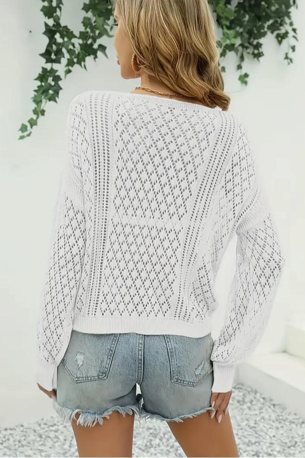 V-Neck Loose Knit Pull Over Product Image