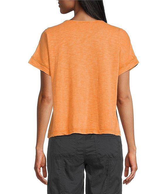 Westbound Knit V-Neck Flowy Short Sleeve Top Product Image