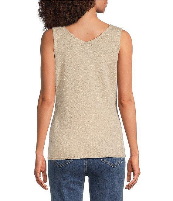Charlie B. Lurex Knit Metallic V-Neck Sleeveless Cami Product Image